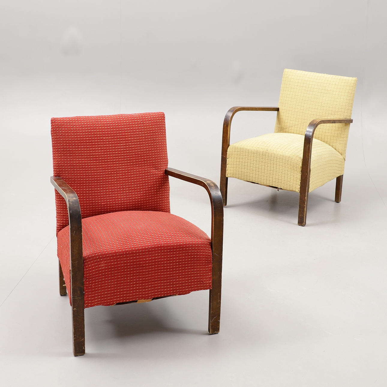 FÅTÖLJER, 2 st, björk, 1930/40-tal.