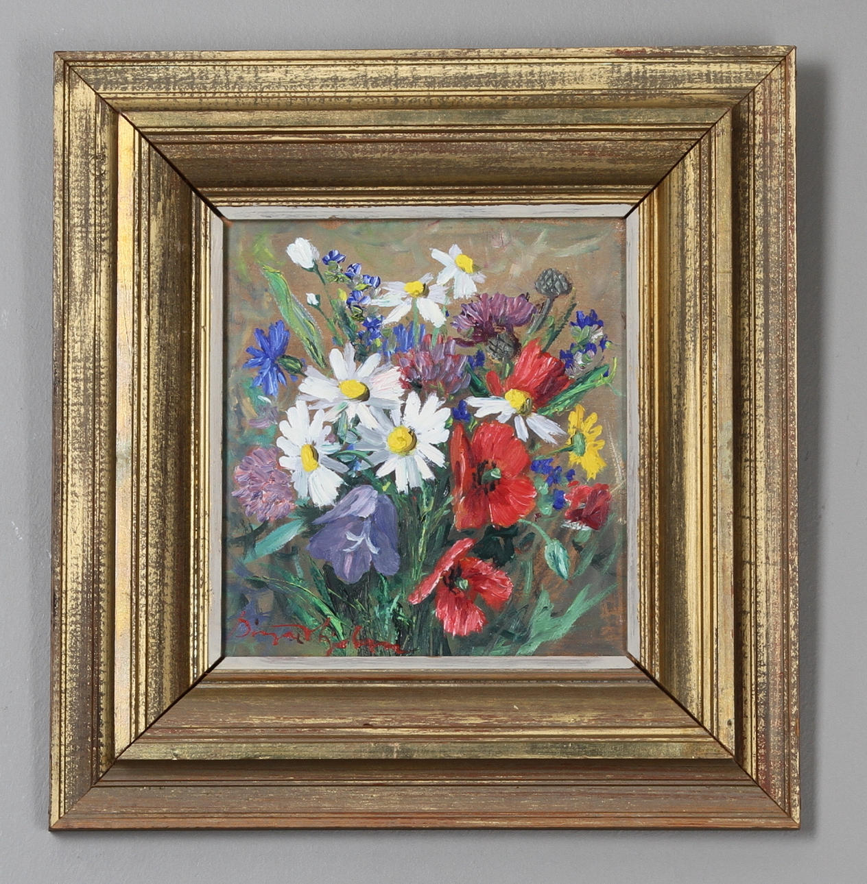 BIRGER HJELM. Ängsblommor. O.P. Sign.