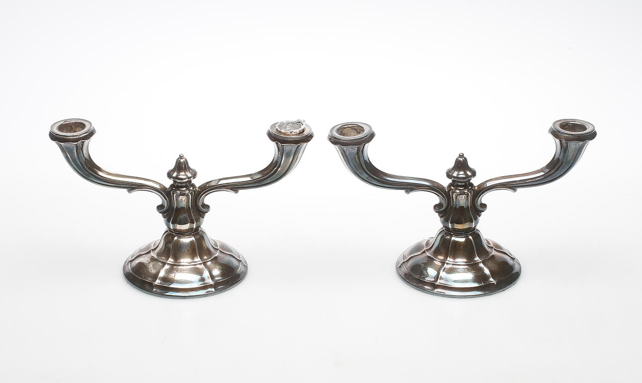 KANDELABRAR, ett par, silver, Tyskland, 1900-tal.