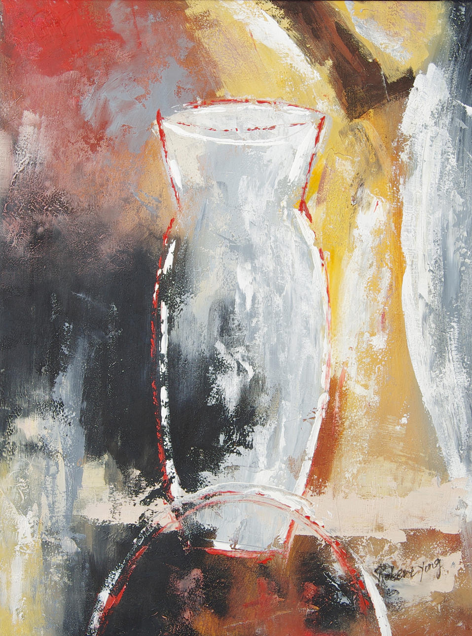 ROBERT YONG. Stilleben med vas, olja på duk, signerad.