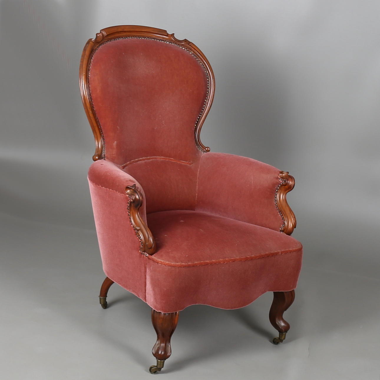 FÅTÖLJ, valnöt, nyrokoko, sent 1800-tal.