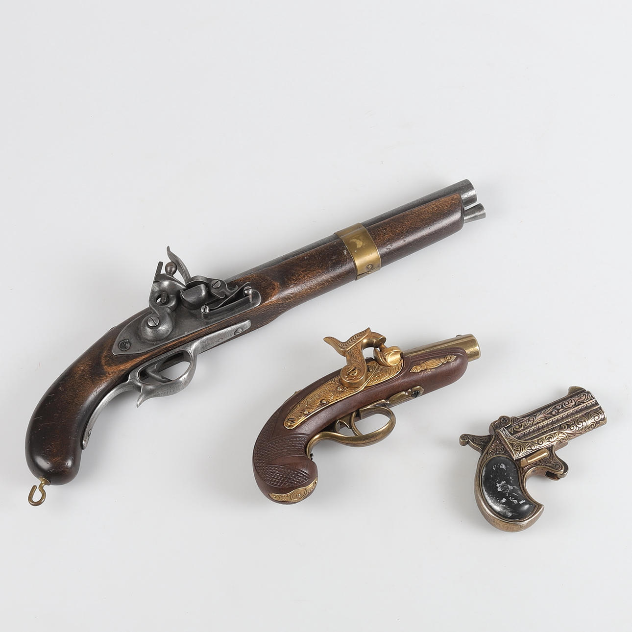 PISTOLER, 3 stk, replika.