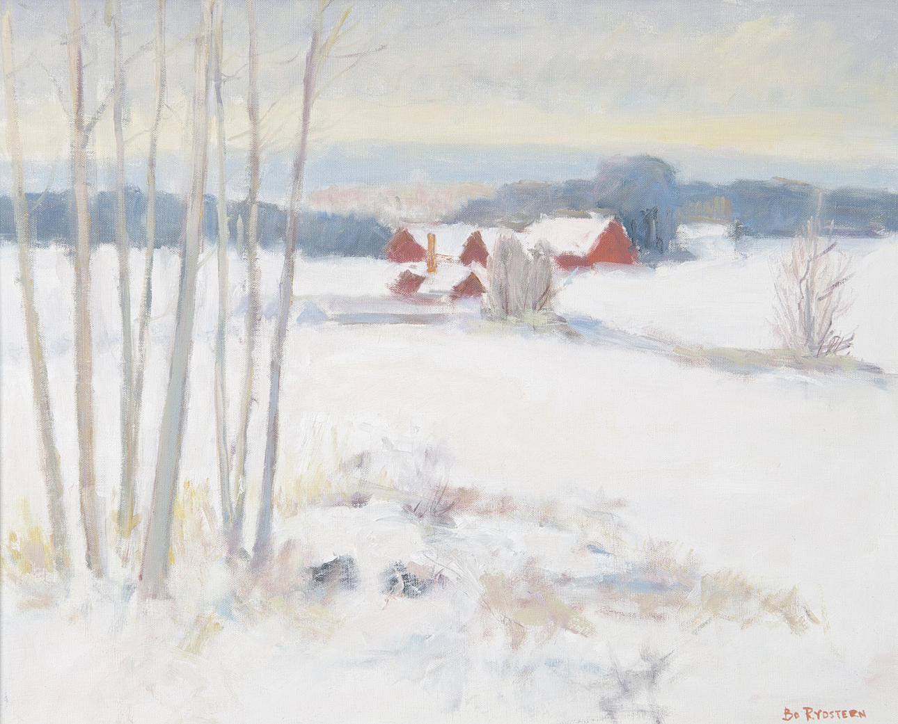 BO RYDSTERN. "Vinter i Brunnby", olja på duk, signerad.