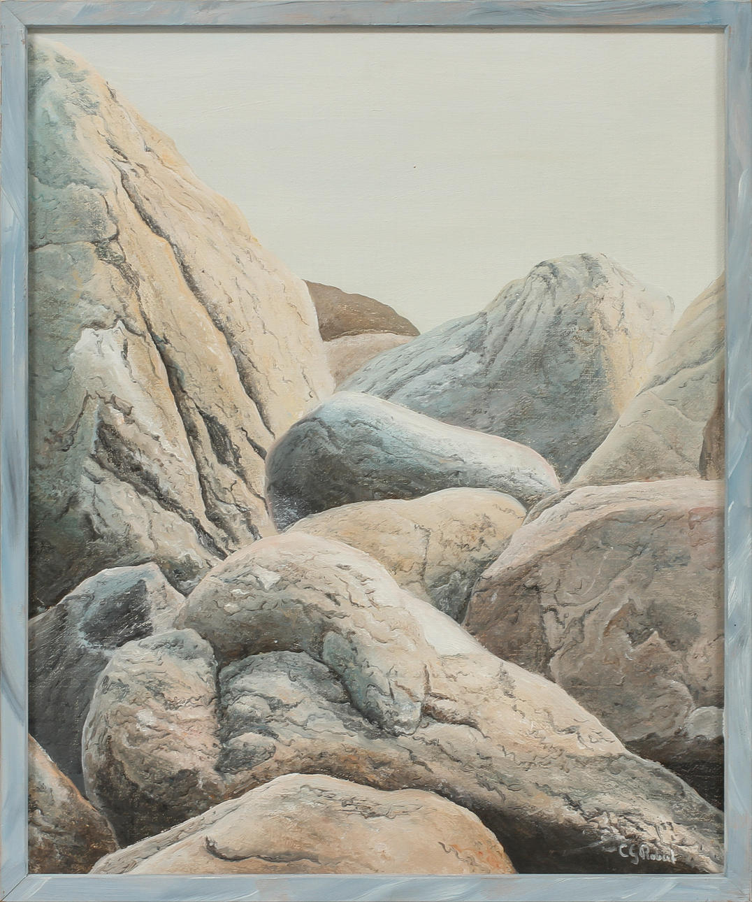 CG ROBERT. 2 st kompositioner, olja på duk, signerade.