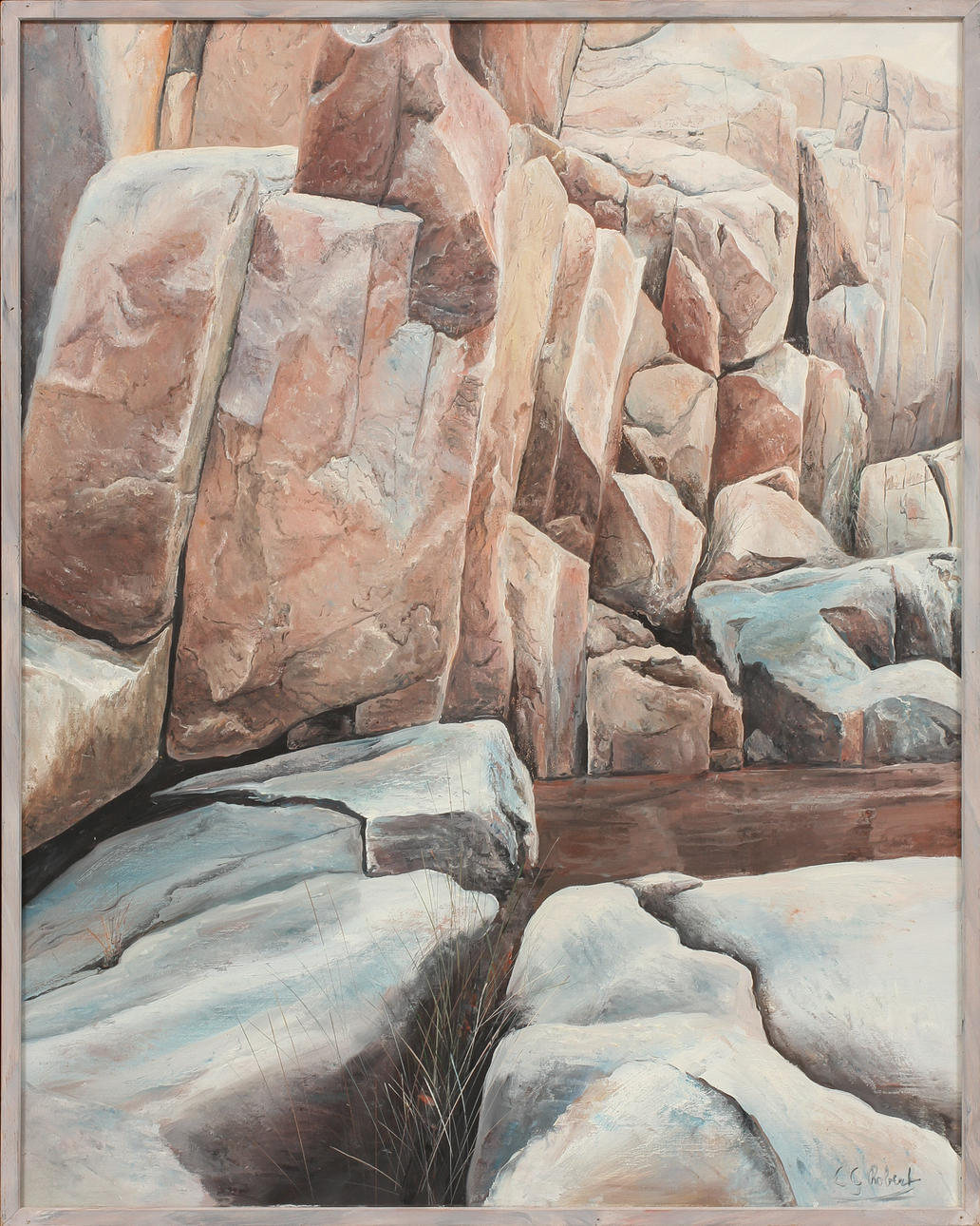 CG ROBERT. Olja på duk. Signerad.