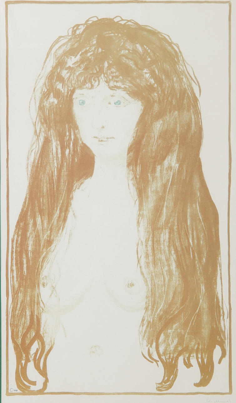 FLICKPORTRÄTT, signerat tryck.