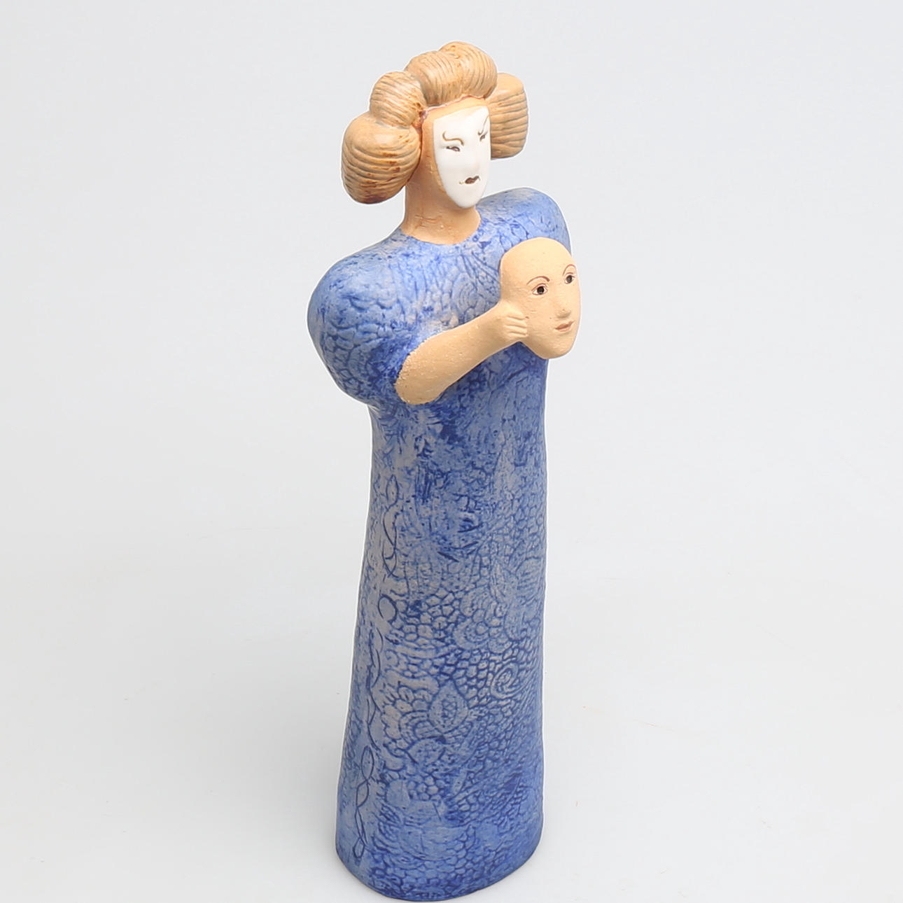 FIGUR, delvis glaserat stengods, K-Studion, Gustavsberg, Lisa Larson.