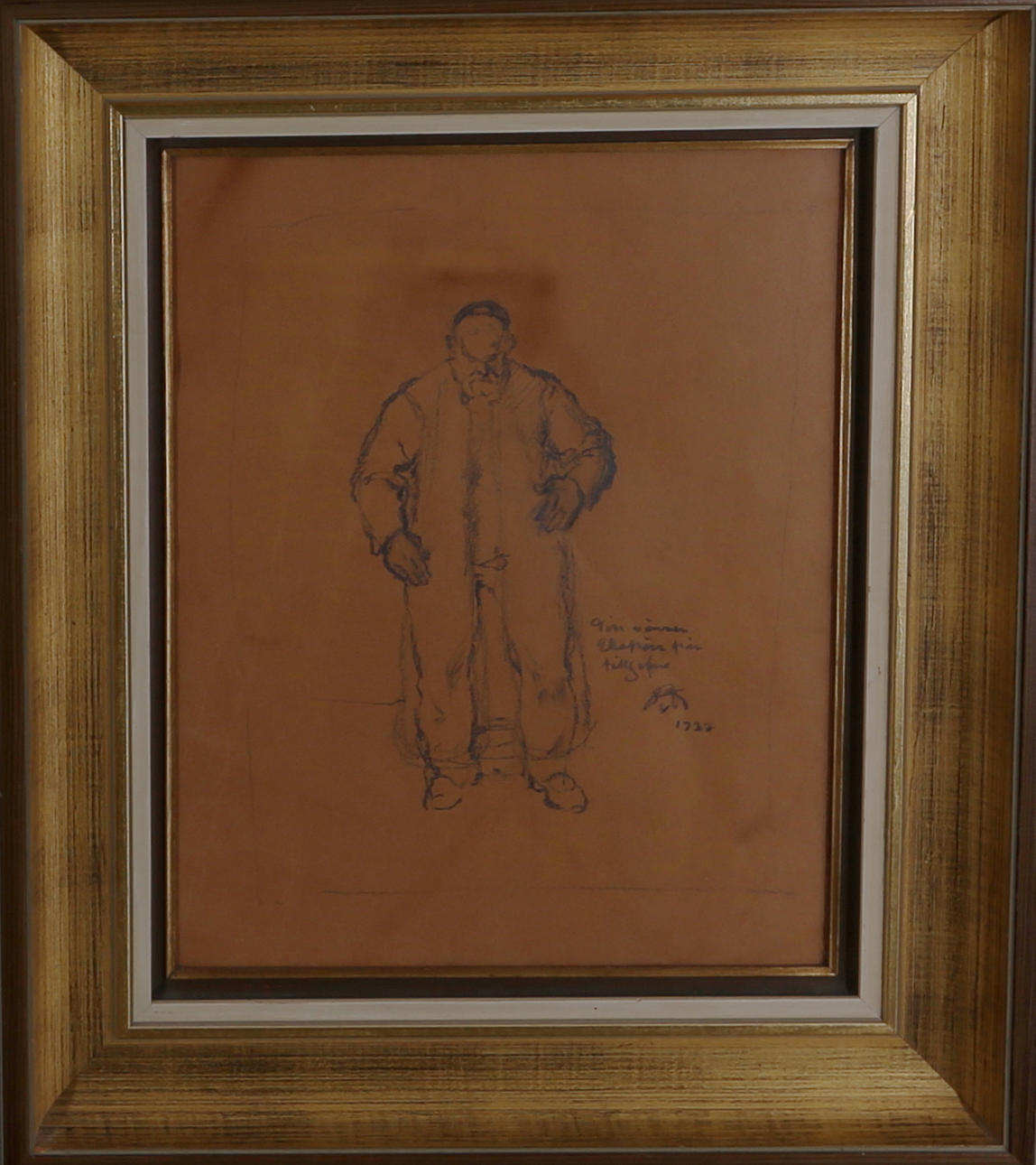 GEORG VON ROSÉN. Porträtt, teckning, signerad.