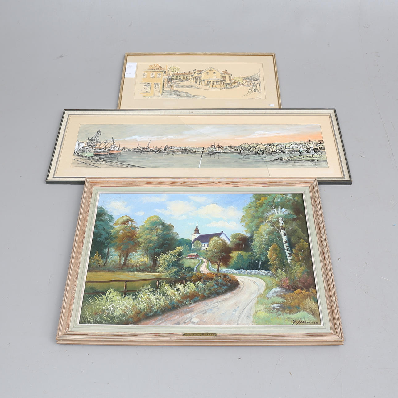 TAVLOR, 3 st, Oskarshamnsmotiv, 1900-tal.