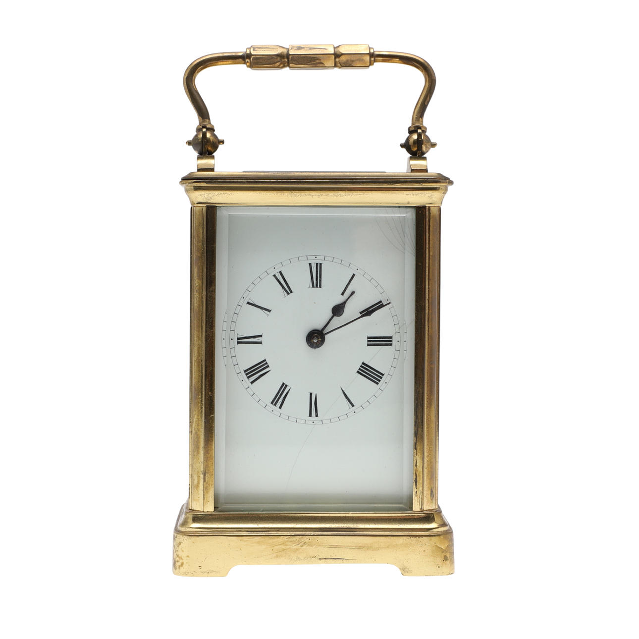 EN MÄSSINGSHÖLJET VAGNKLOCKA.