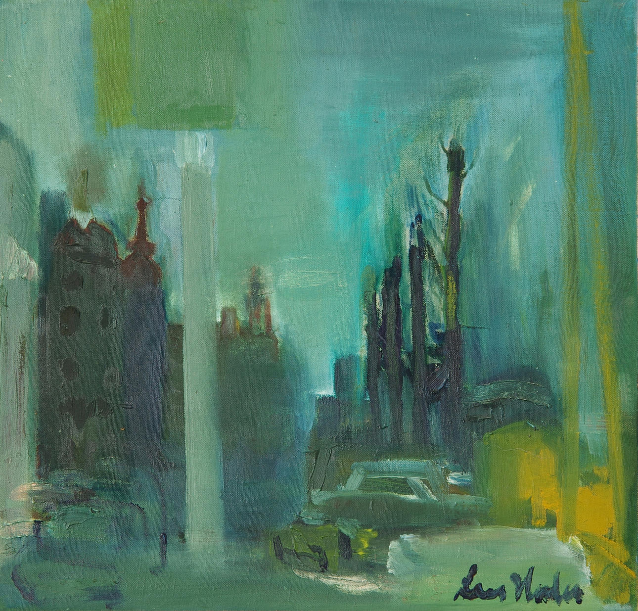 LARS HERDER. Helsingborgsmotiv, olja på duk, signerad.