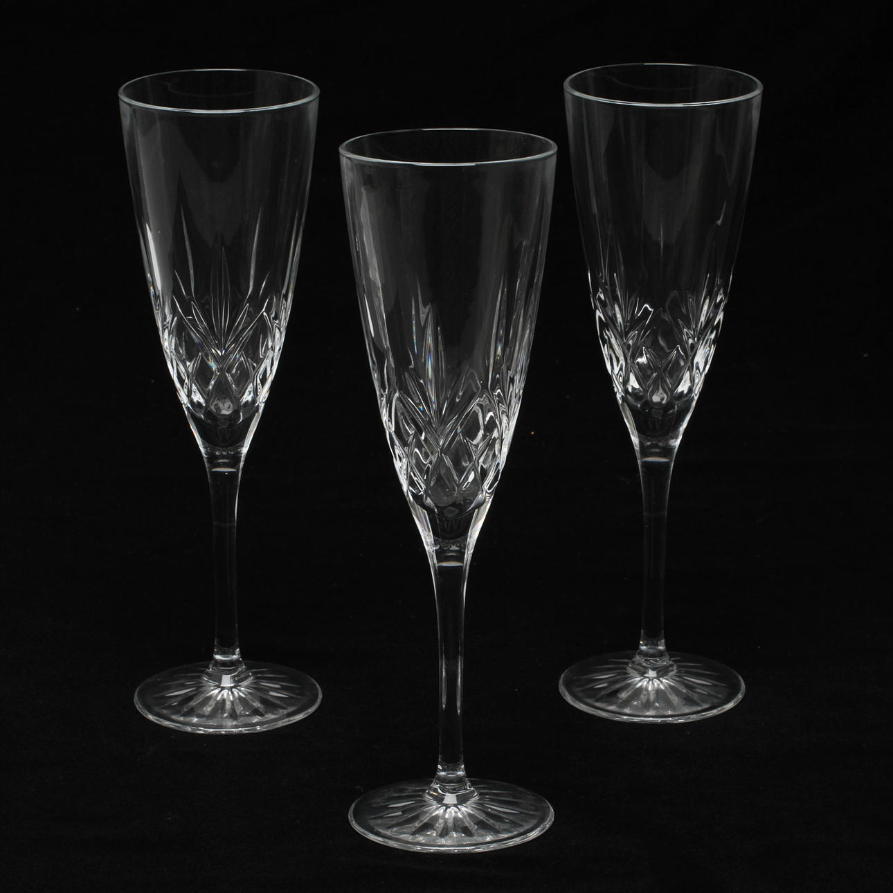 CHAMPAGNEGLAS, 6 st, glas, 1900-tal.