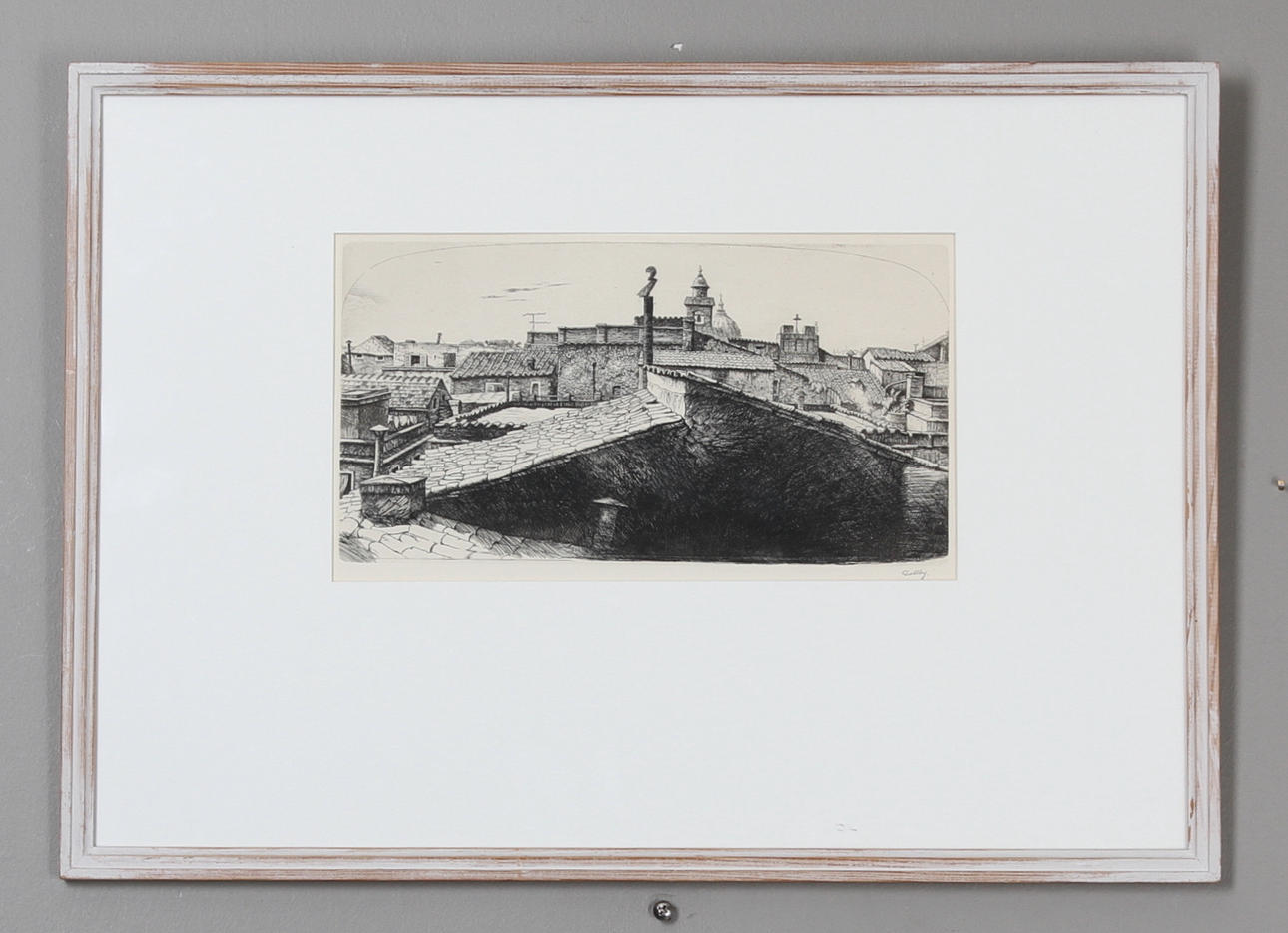 FOLKE GULLBY. Utsikt från mitt fönster Rom. Etat 1. Sign.