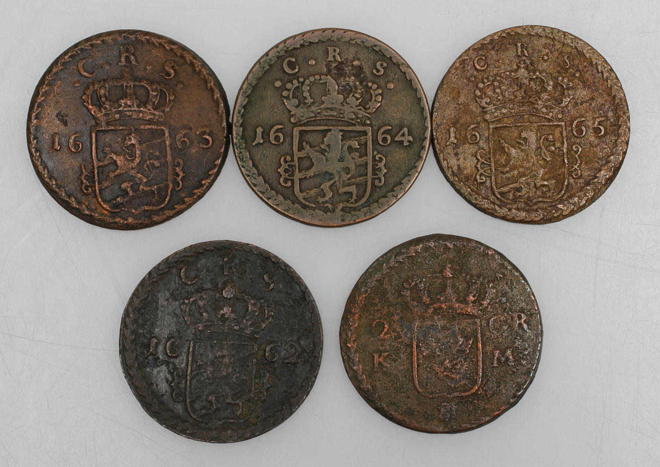 MYNT, 5 st, koppar, 2 öre, Karl XI, 1662-1665.