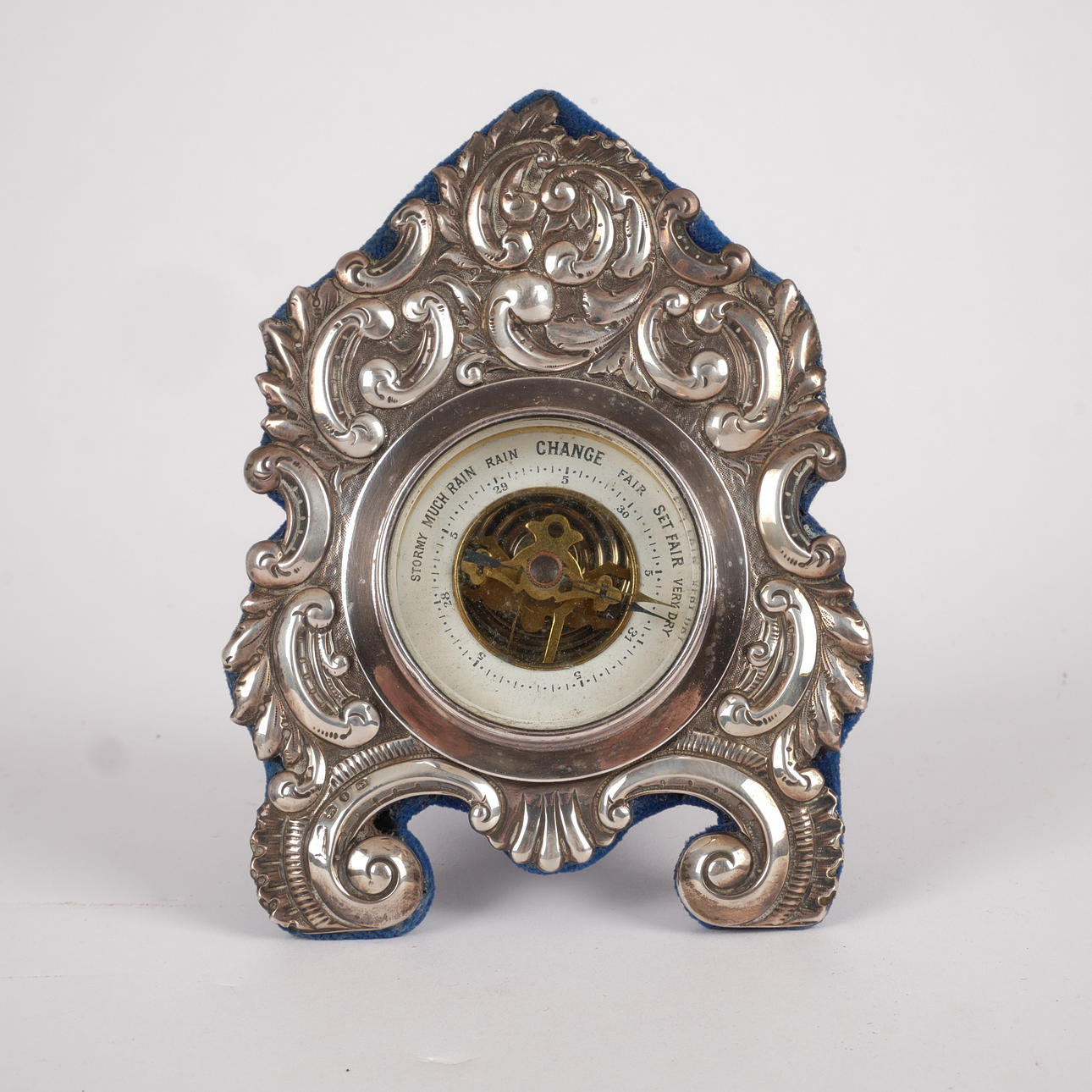 A silver barometer, England, 1930s.