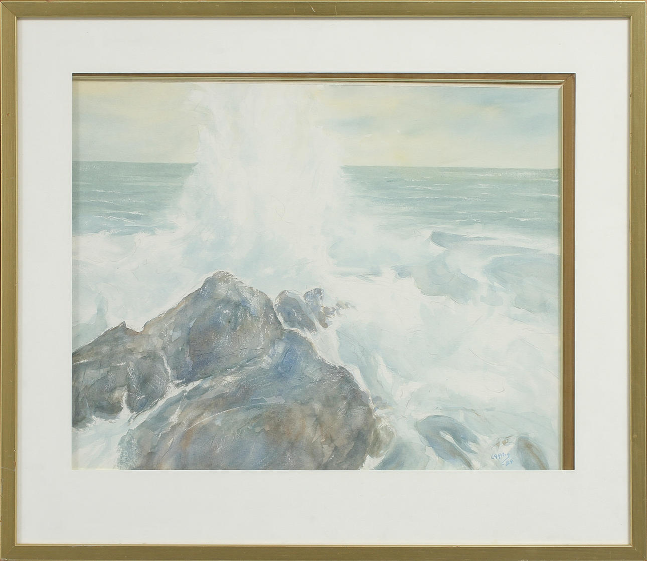 LAURITZ ANDERSEN RING. Kustbild, akvarell, signerad och daterad.