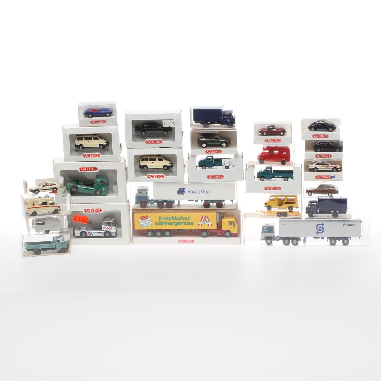 MODELLBILAR WIKING. Cirka 25 delar i originalkartonger.