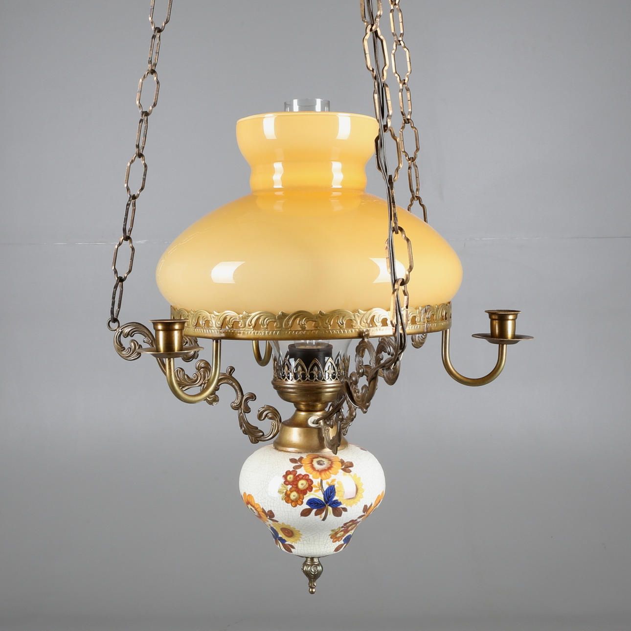 TAKFOTOGENLAMPA, elektrifierad, mässing, 1900-talets senare hälft.