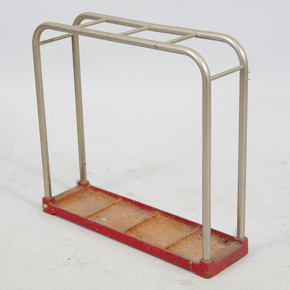 PARAPLYSTÄLL, funkis, krom med gjutjärnsfot.