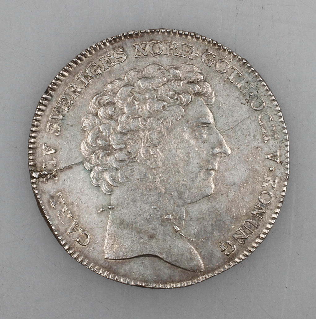 MYNT, 1 Riksdaler, Karl XIV Johan, 1824.