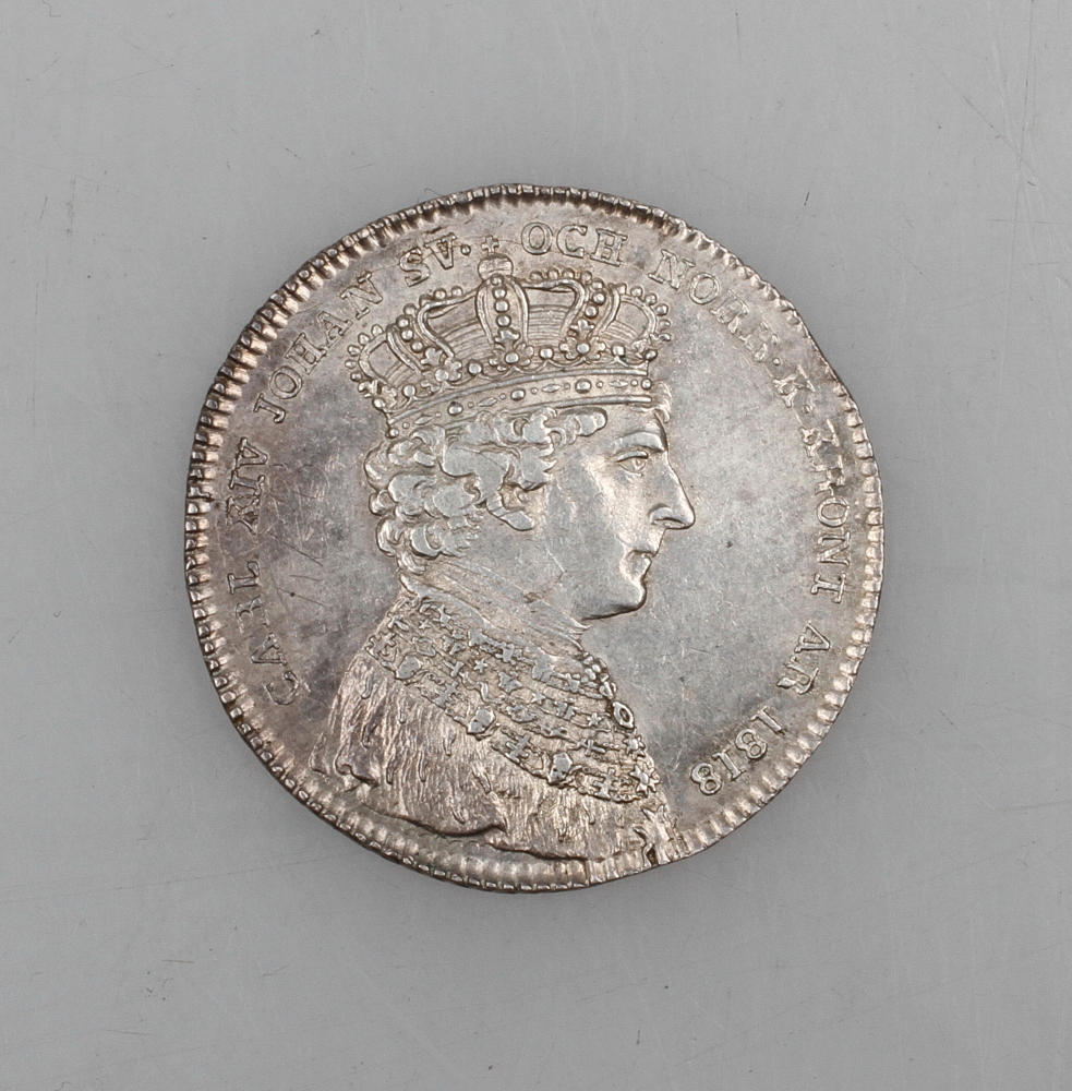 MYNT, sk "kastmynt" (1/3 riksdaler), Karl XIV, 1818.
