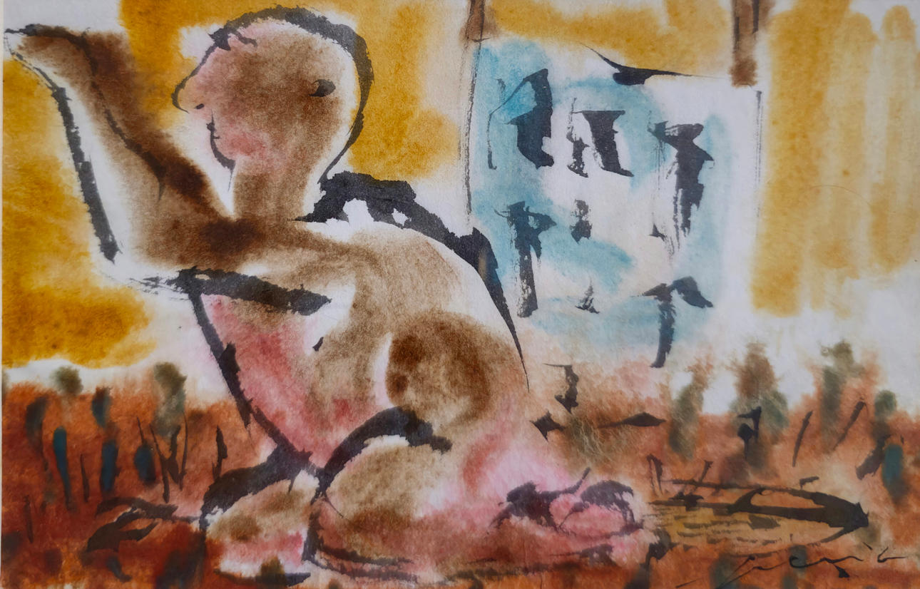 PERICO PASTOR. MALER. WASSERFARBE AUF PAPIER.