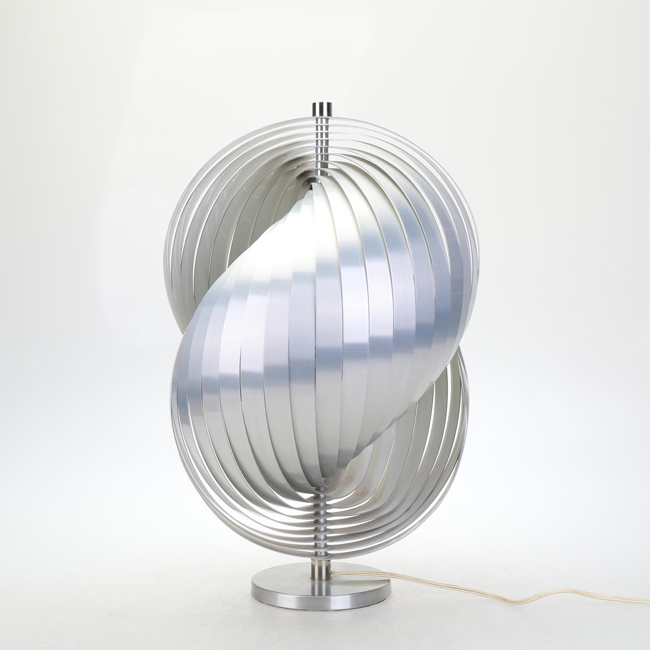 HENRI MATHIEU. Table lamp, spiral, 1970's.