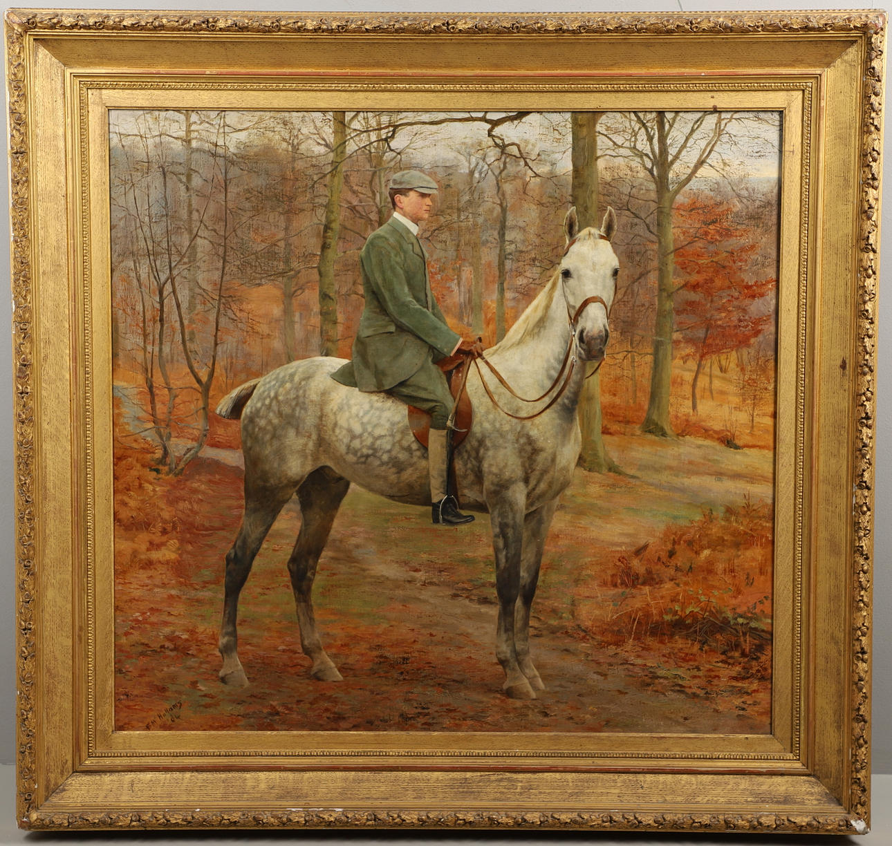 FRANCES MABEL HOLLAMS (1877-1963). PORTRAIT OF CHARLES LIONEL FOX, THE ARTIST'S HUSBAND, PROBABLY AT DEAN PARK, KENT.