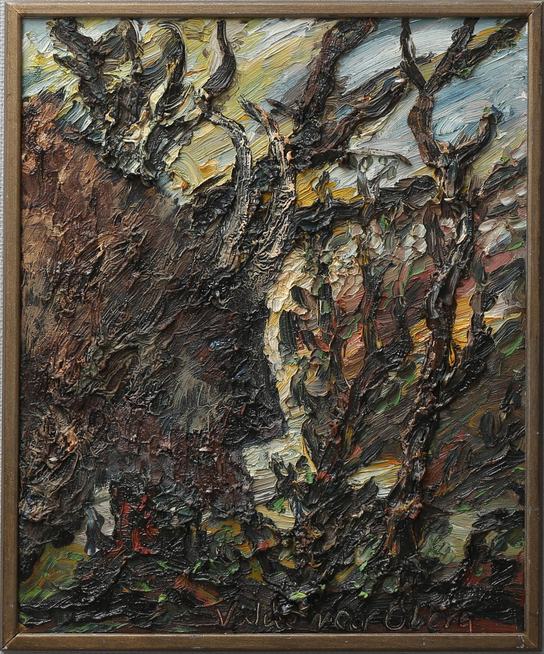 VALDEMAR ÖBERG. "Visent". Olja på duk, signerad.