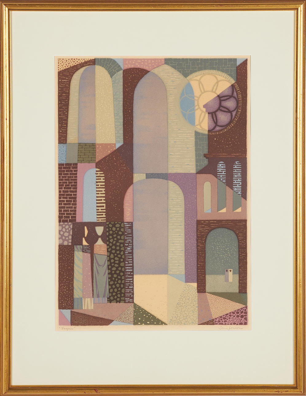 SVEN JONSON. “Vesper”, lithograph in colours, signed.