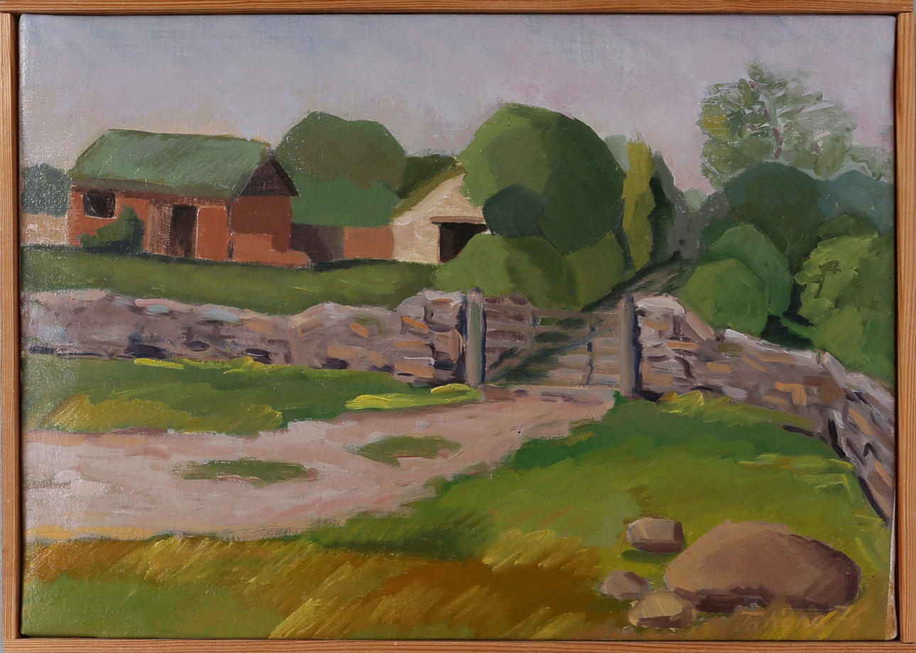 TATIANA KRAUS. "Öland, Skarpa Alby", olja på duk, signerad 76.