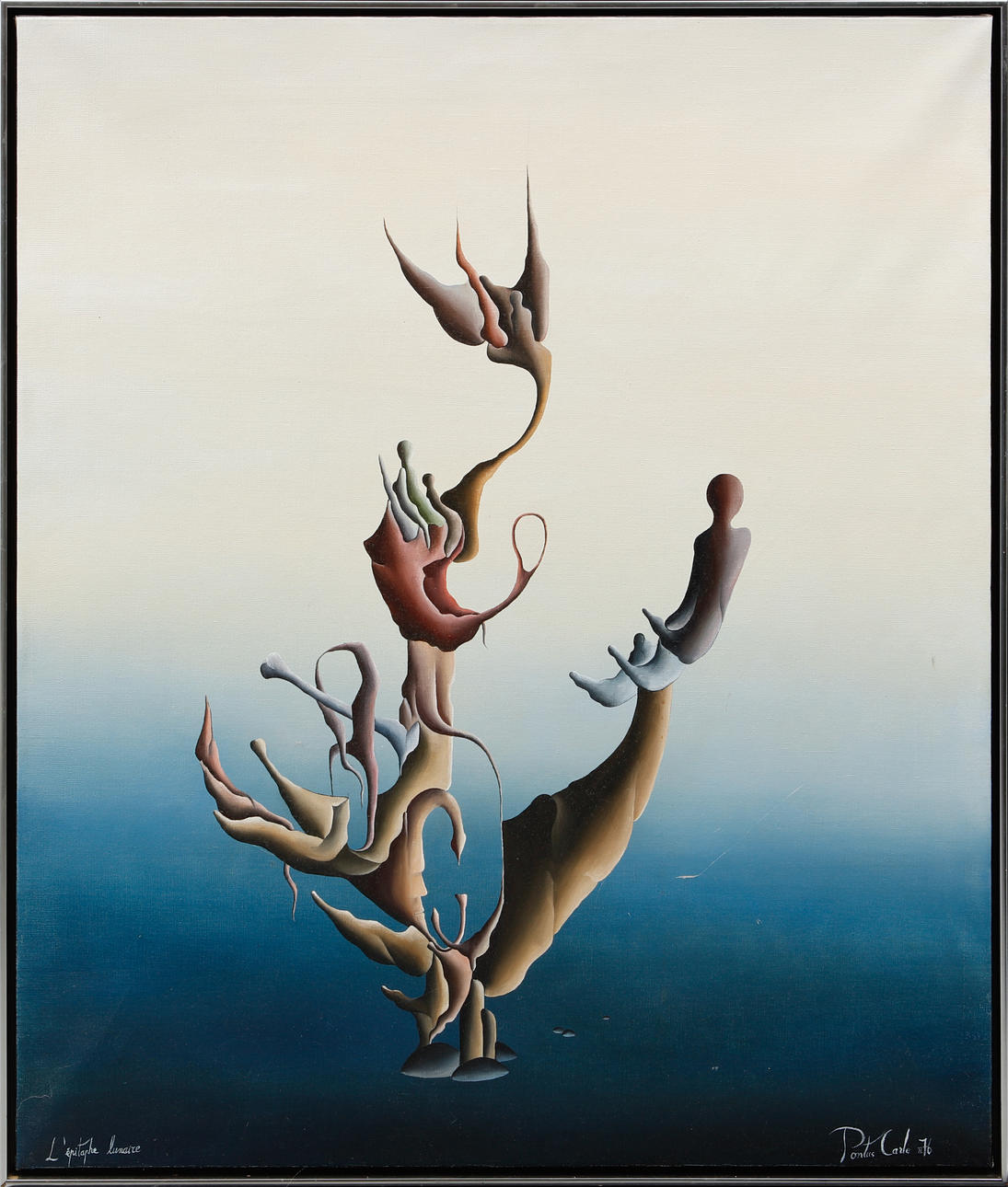 PONTUS CARLE. Surreal picture, oil on canvas, signed and dated XI76 ...