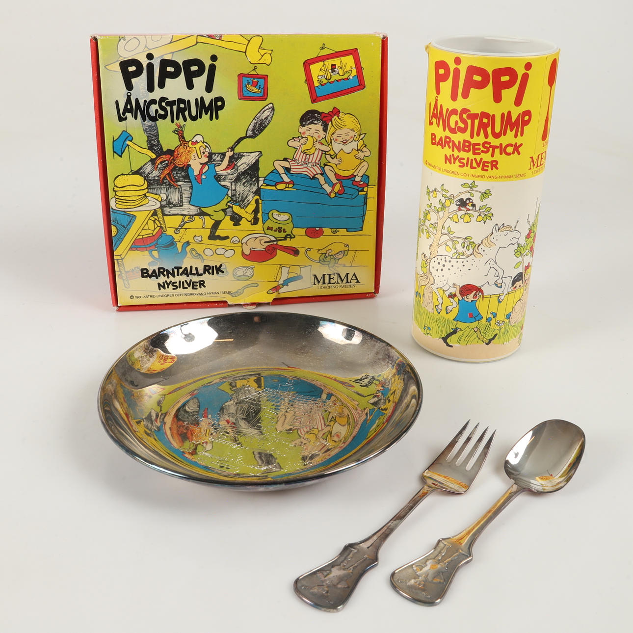 BARNSERVIS, 3 delar, "Pippi Långstrump", Mema.