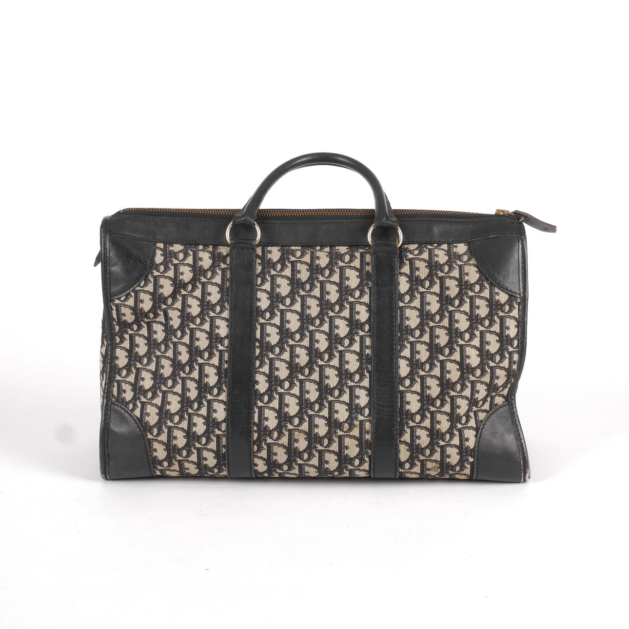 CHRISTIAN DIOR. Bag, monogramcanvas with leather details, 1960s 