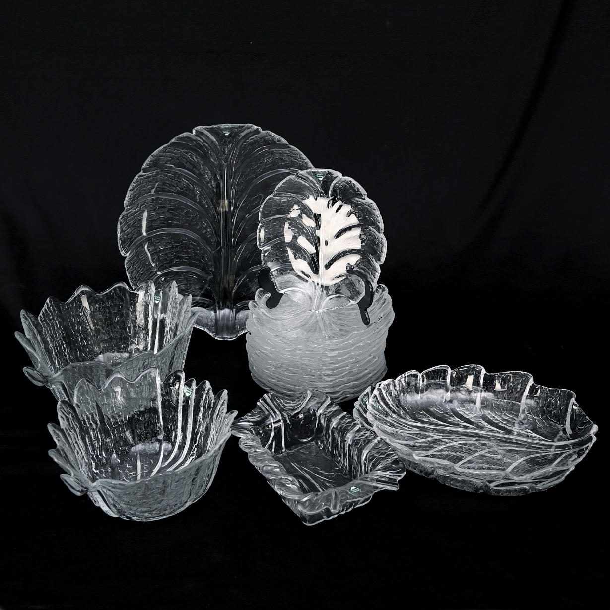 FRUKTSERVIS glas, 18 delar "Eden" Lars Hellsten, Orrefors.