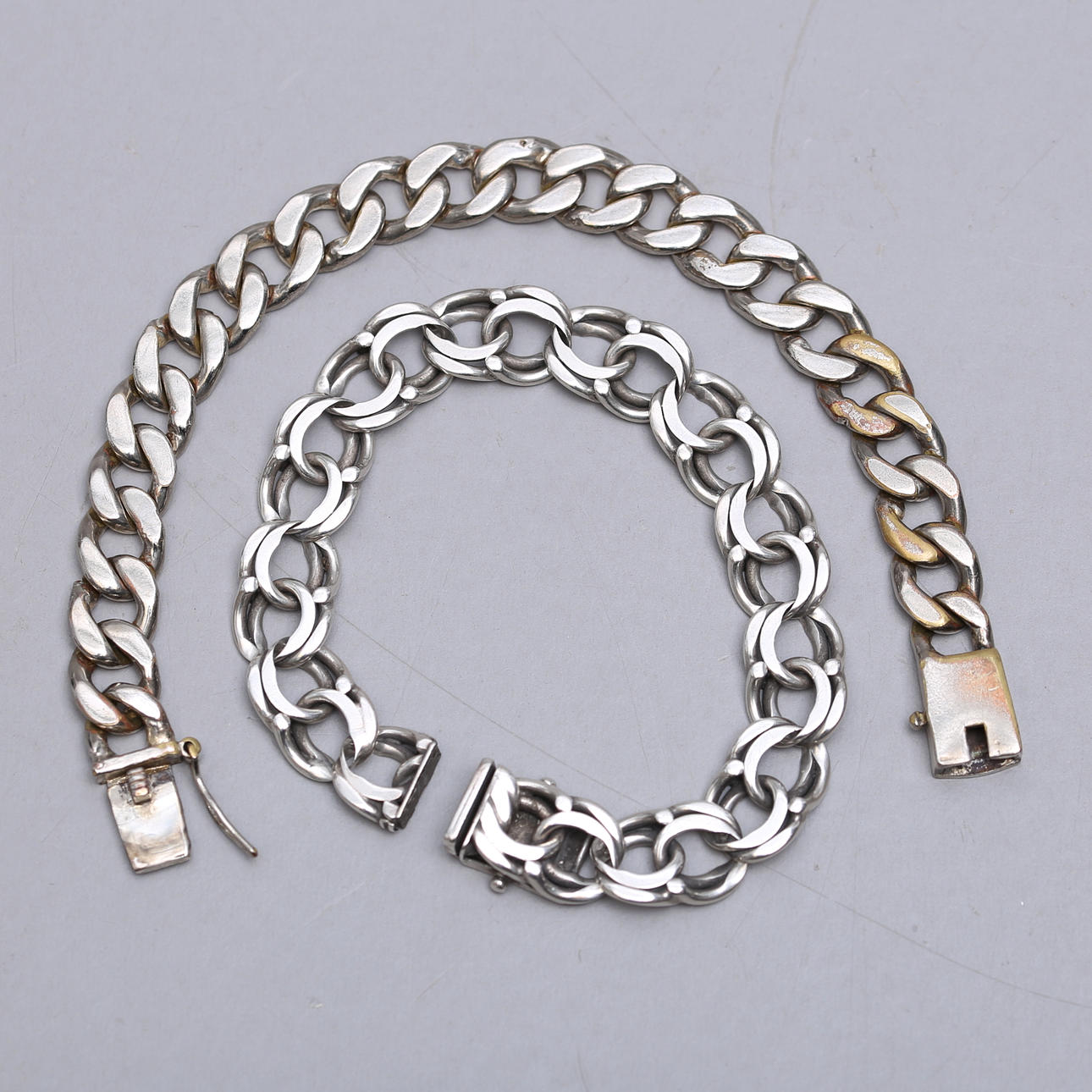 ARMLÄNKAR, 2 st, silver, 59 gram.