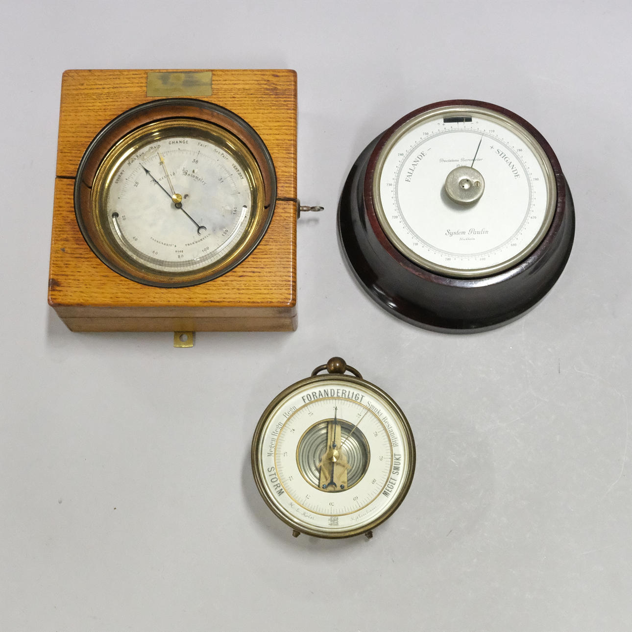 THREE OLDER BAROMETERS.