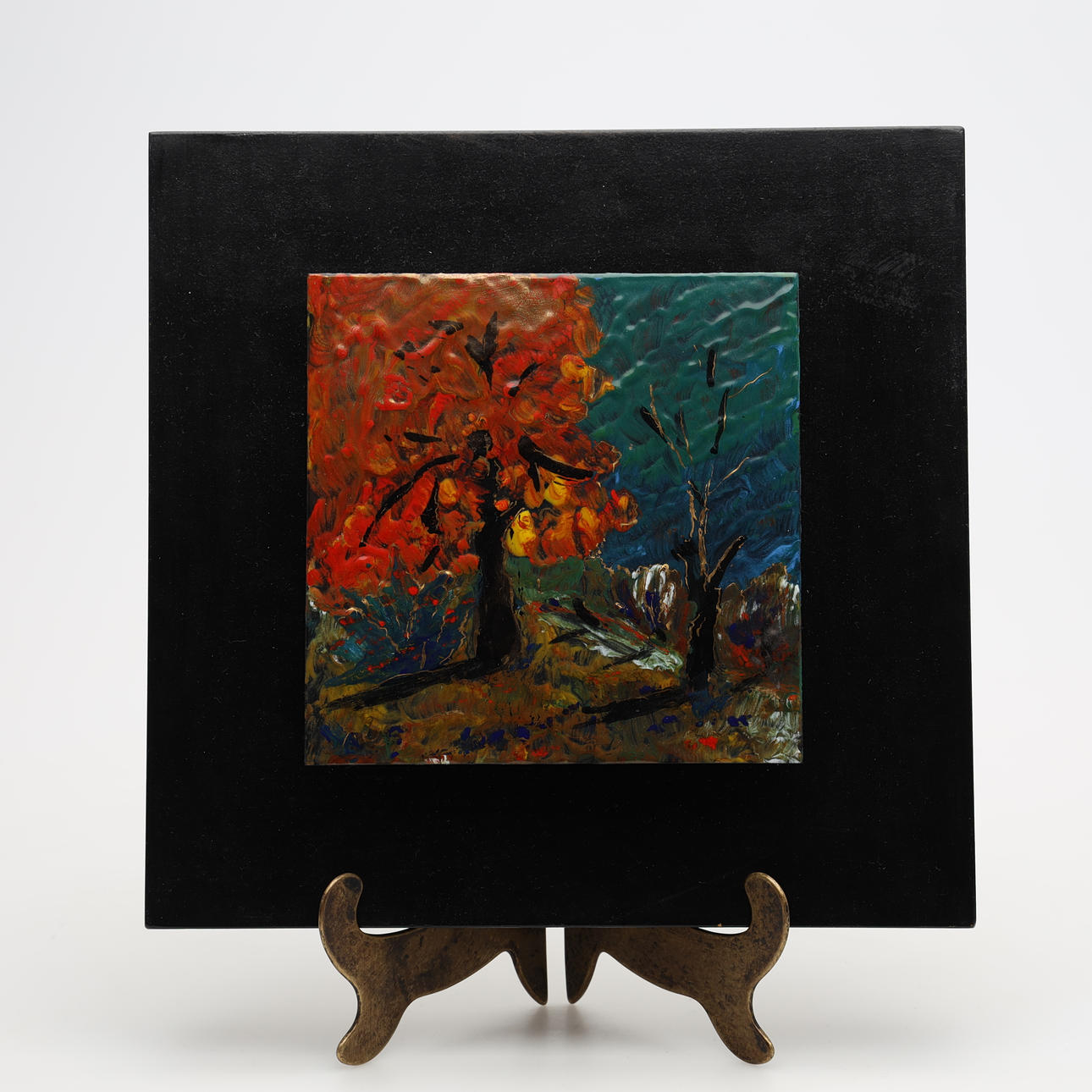 AXEL BOSTRÖM. EMAILMALEREI signiert.