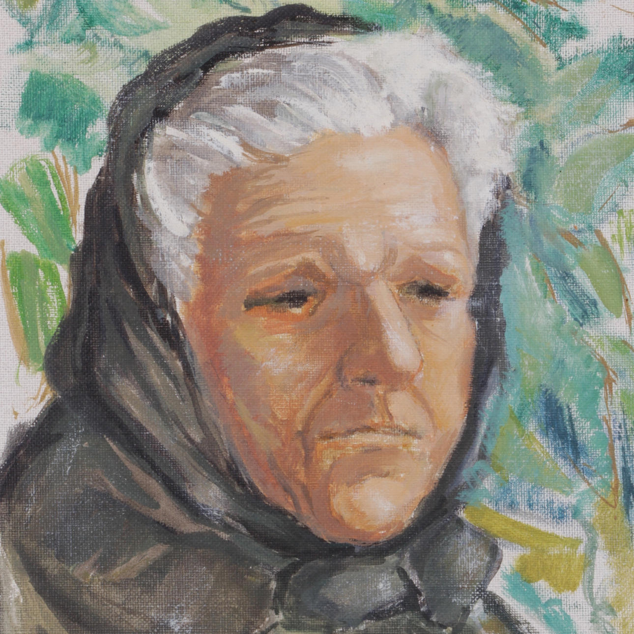 JEROME ZETTERQVIST. Olja på pannå, Spansk fiskargumma, signerad.