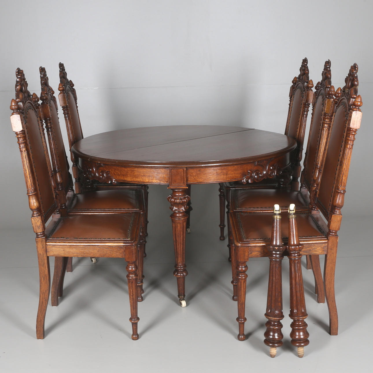 MATSALSGRUPP, 7 delar, nyrenässans, 18/1900-tal.