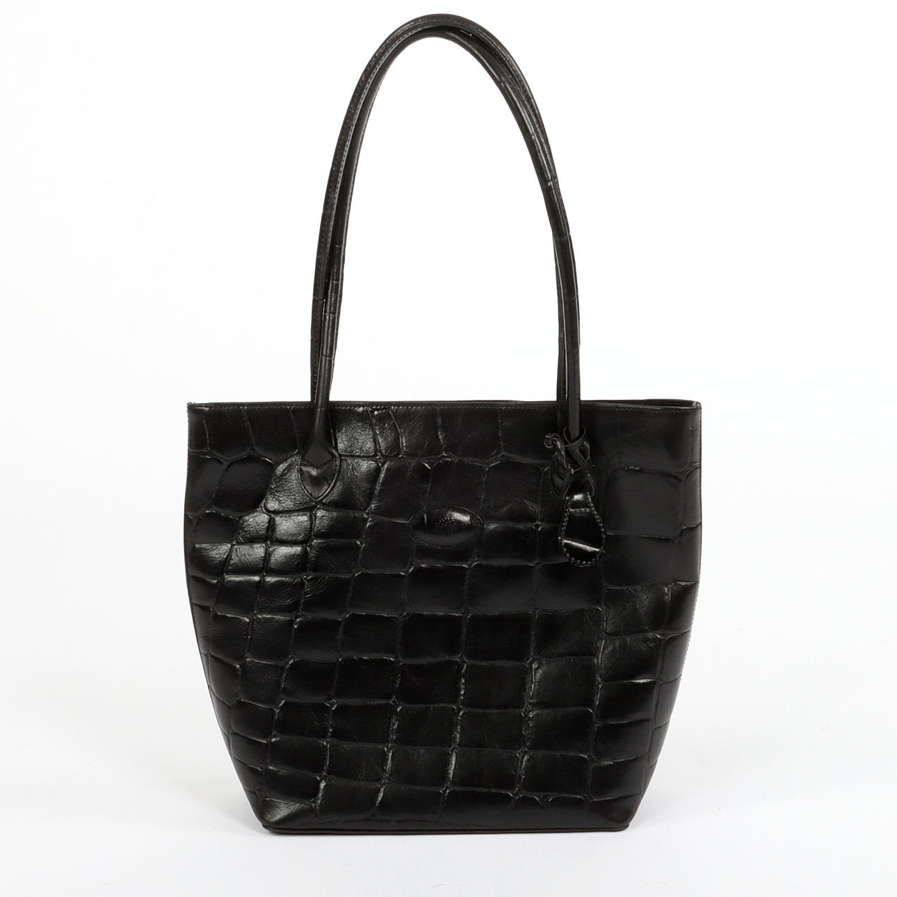BAG, black embossed leather, Mulberry.