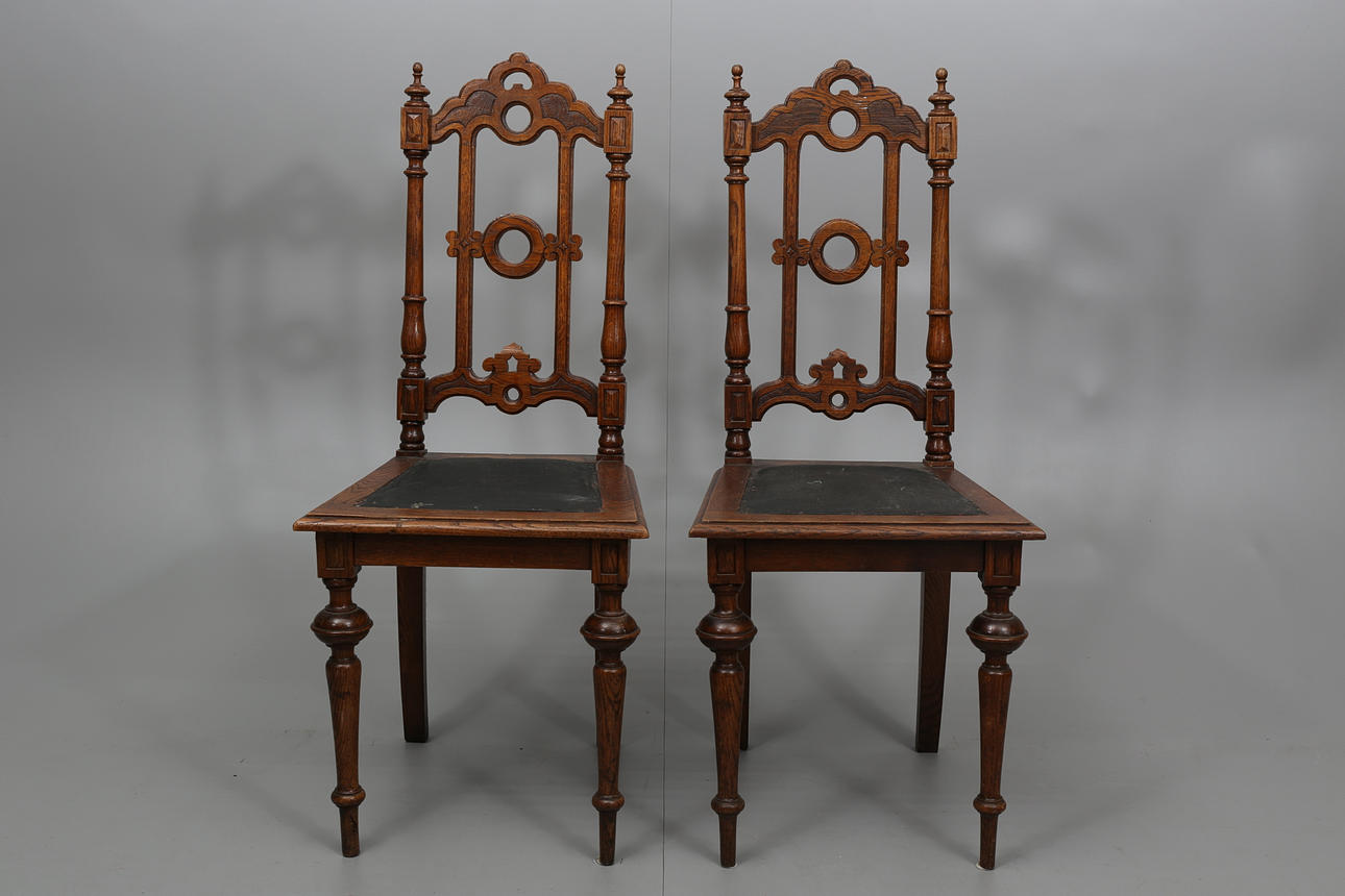 STOLAR, ek, 2 stycken, 1800-1900-tal.