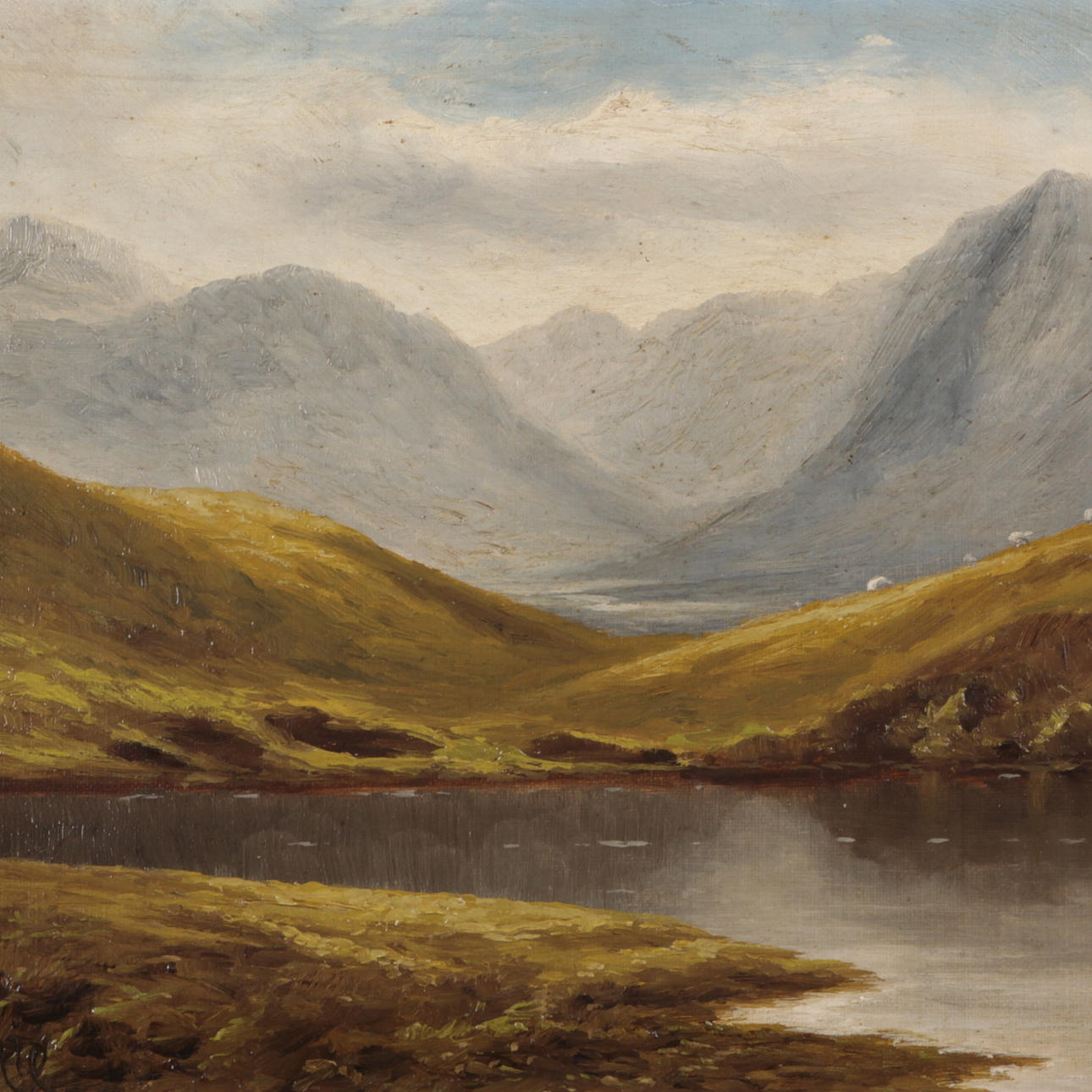 JOHN MENNIE. Olja på duk, "Loch Awe Perthshire"", signerad, Scottland.
