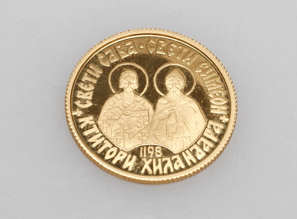 MINNESMYNT GREKISKT, 21,6k guld, vikt 3,5 gr.