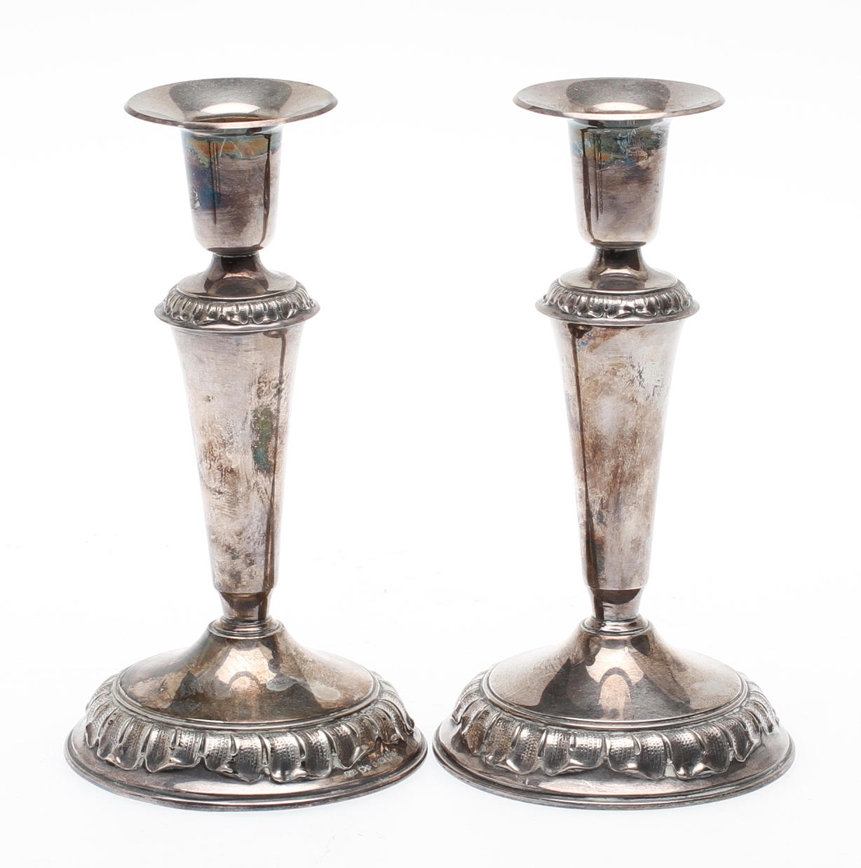 LJUSSTAKAR, ett par, silver, GAB, Stockholm 1956.