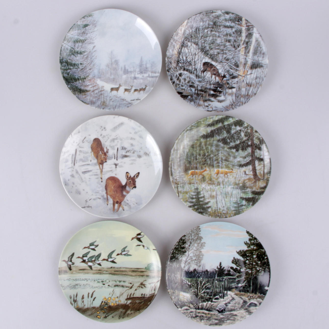 SAMLARTALLRIKAR, 6 st. Motiv efter Harald Wiberg, Rörstrand och Guldkroken.