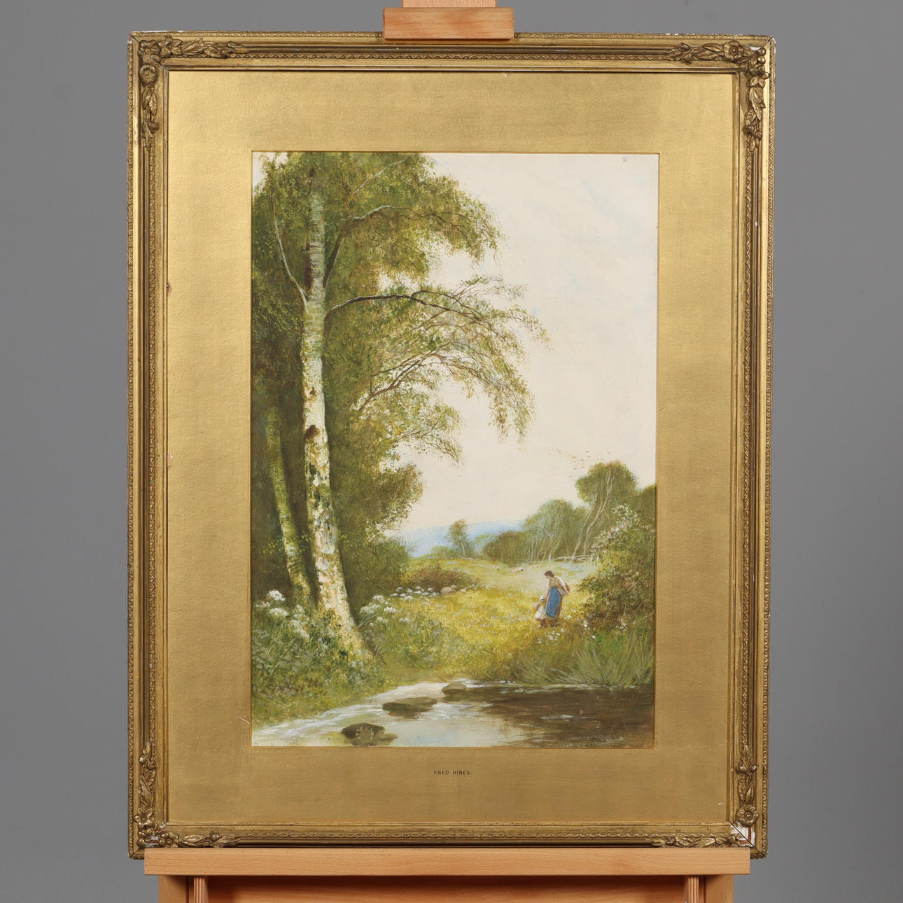 FRED HINES. MIXED MEDIA, “Summer Time” signed.