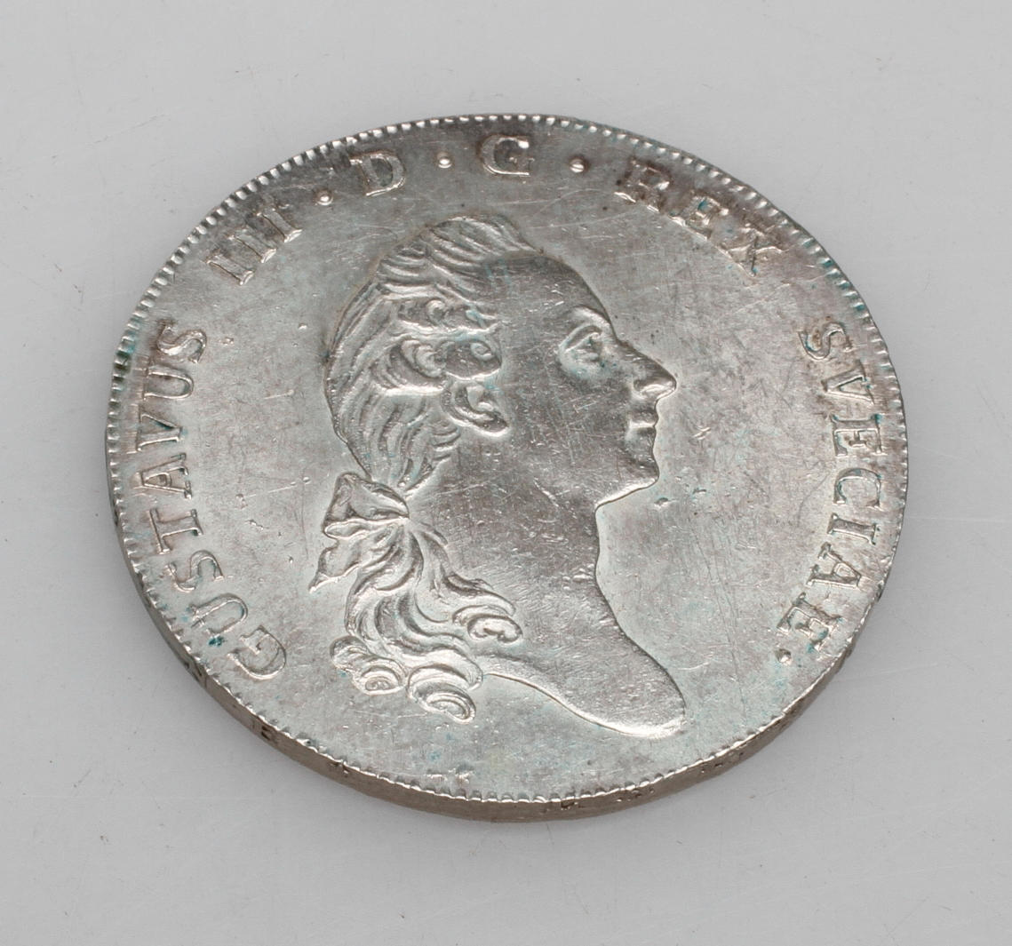 MYNT, 1 riksdaler, 3 daler silvermynt, Gustav III, 1776.