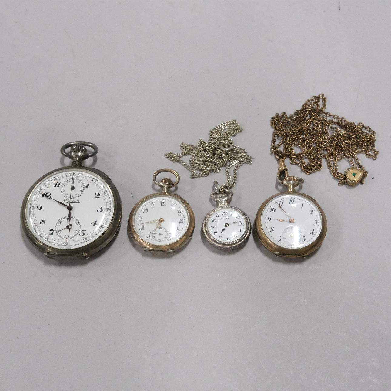 VIER TASCHENUHREN, DARUNTER MINERVA.