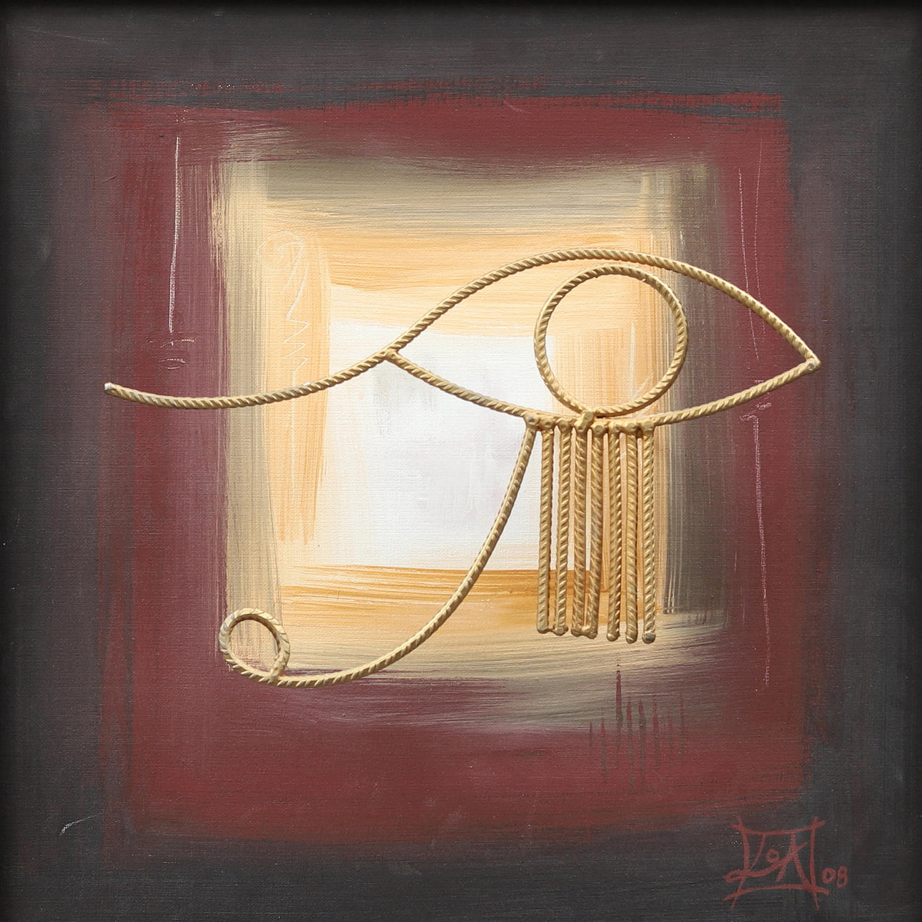 LENA LINDÉN JACOBSSON & ANDERS JÖNSSON. “Horus”, mixed media, signed and dated -08.